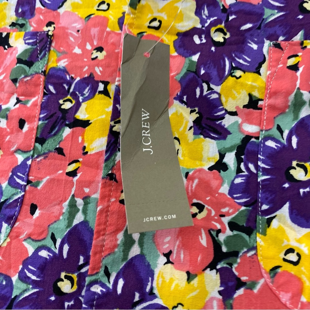J Crew NWT Shirt Mens L Beach Hawaiian Floral AOP Short Sleeve Camp Collar Loop - Picture 3 of 11